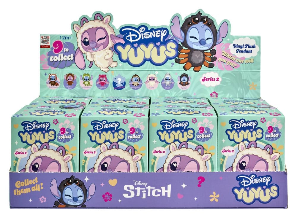 Disney YuYus Porta-chaves de Peluche Wave 2 Stitch & Angel 13 cm Blindbox Display (8)