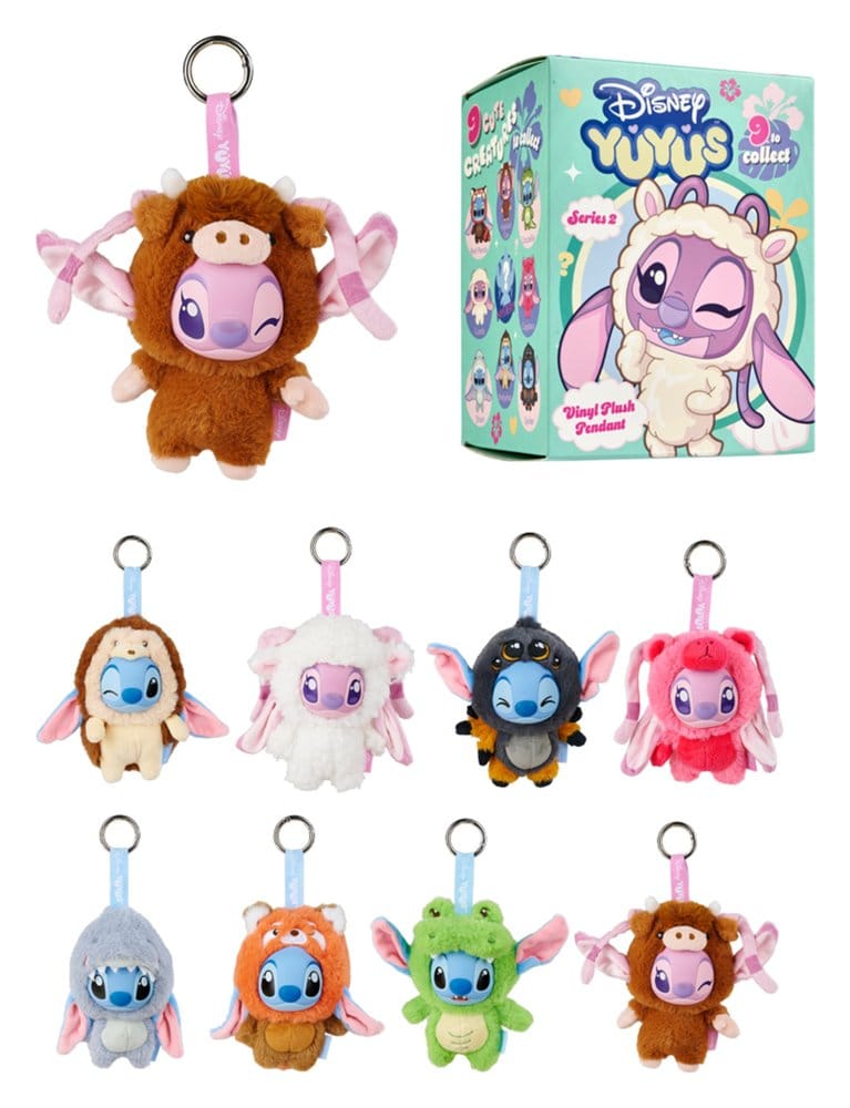 Disney YuYus Porta-chaves de Peluche Wave 2 Stitch & Angel 13 cm Blindbox Display (8)