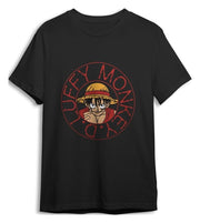 One Piece Camiseta Monkey D. Luffy Negro Talla XXL