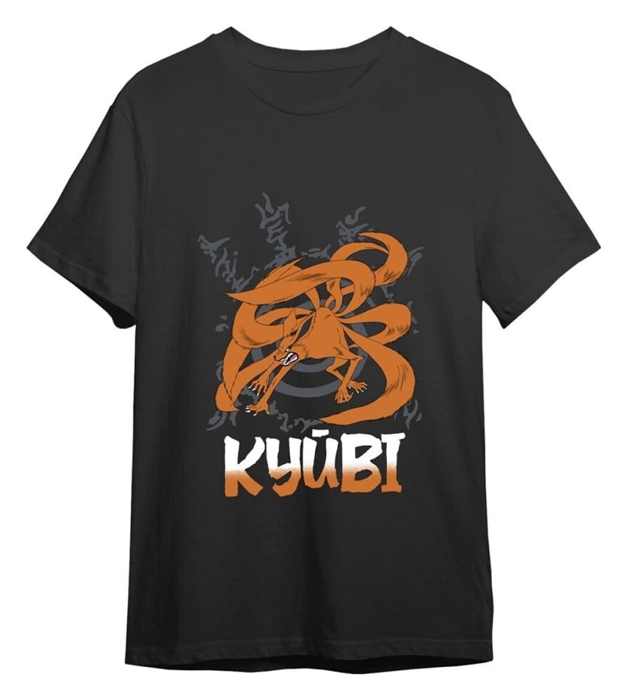 Naruto Camiseta Kyubi Black Talla L