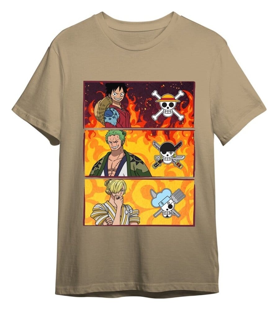 One Piece Camiseta Monkey D. Luffy & Roronoa Zoro & Sanji Sand Talla XL