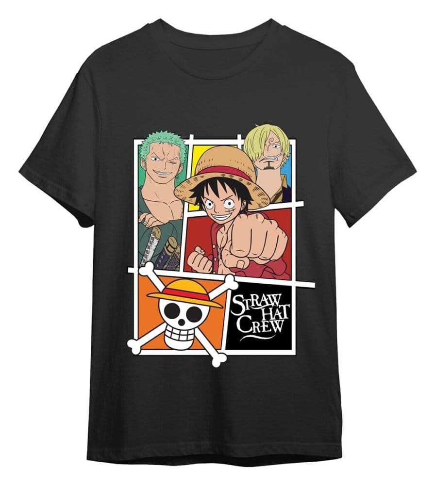 One Piece Camiseta Straw Hat Crew Gris Talla XXL