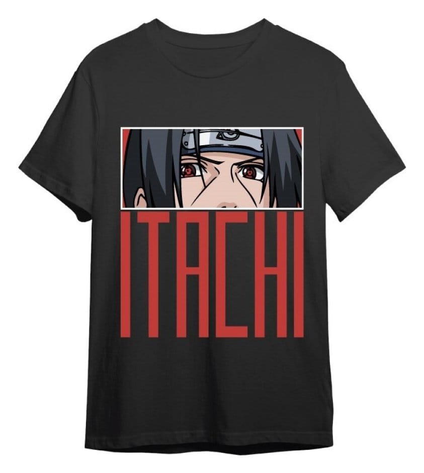 Naruto Shippuden Camiseta Itachi Eyes Black Talla S Frikytopia