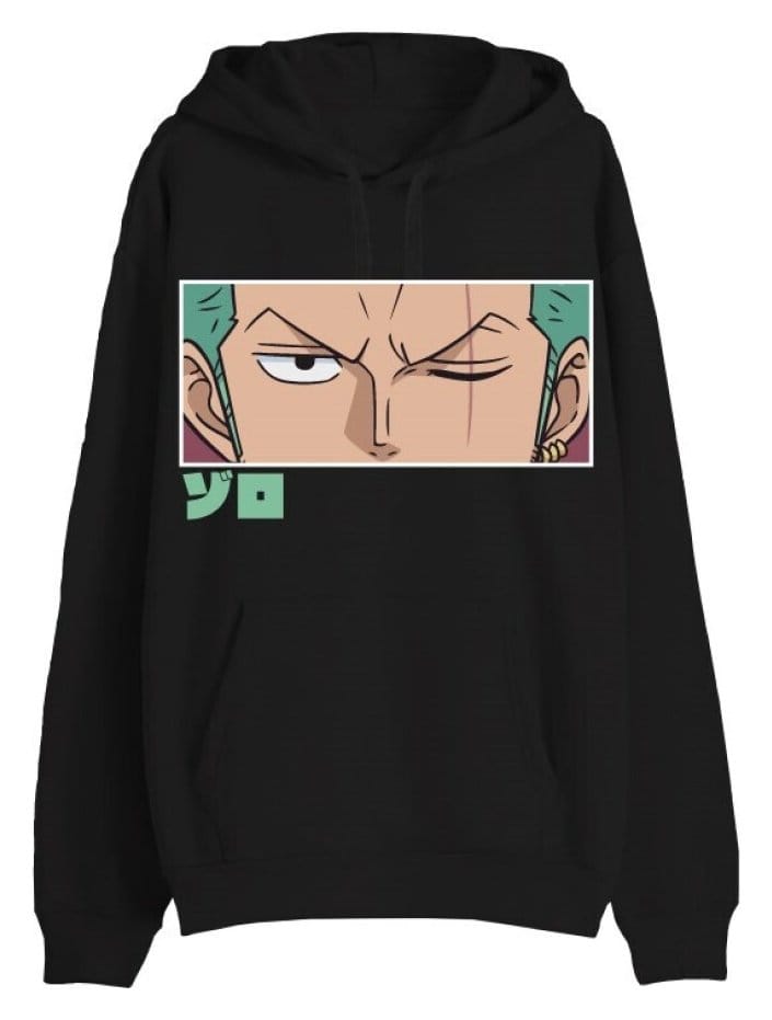 One Piece Sudadera Roronoa Zoro Eyes Negro Talla XL