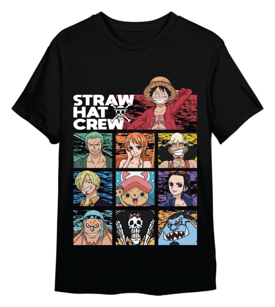 One Piece Camiseta Straw Hat Crew Negro Talla XXL Frikytopia