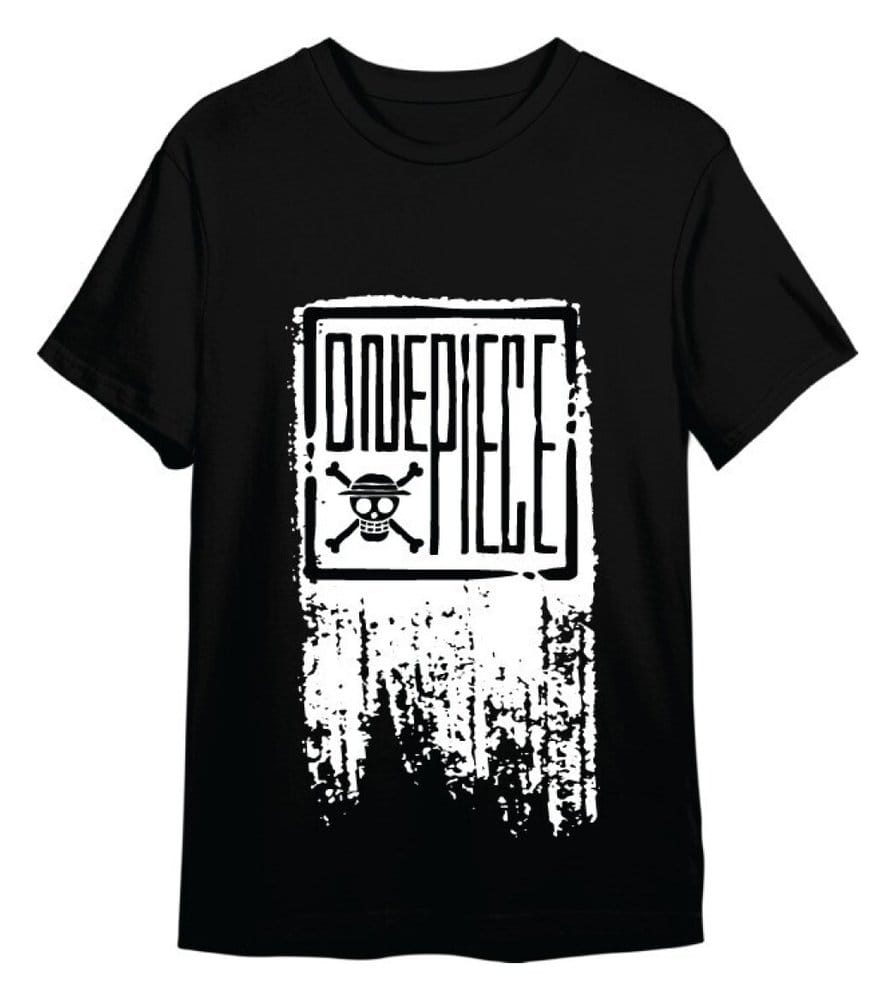 One Piece Camiseta One Piece Logo Negro Talla XXL Frikytopia