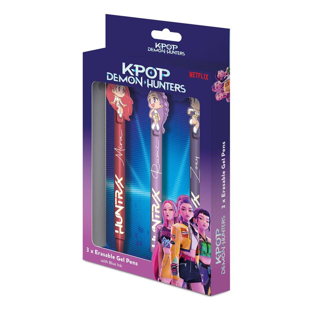 KPop Demon Hunters Pack de 3 Bolígrafos de gel Erasable