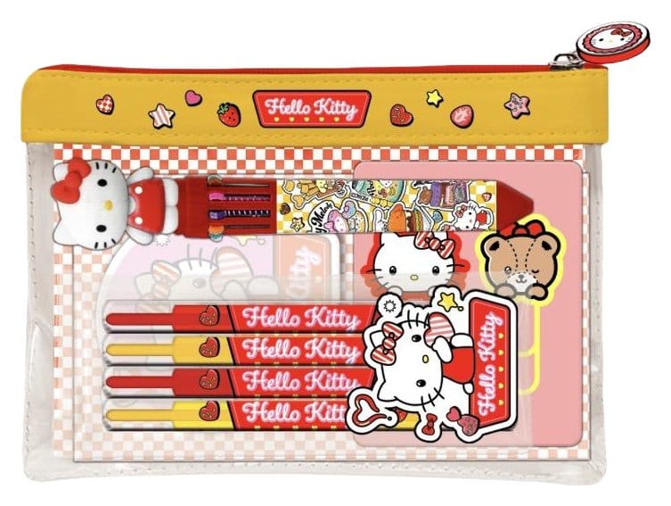 Hello Kitty and Friends Conjunto de Papelaria com Estojo American Diner Versão Expositor (6) Frikytopia
