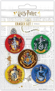 Harry Potter Pack gomas Escudos de Hogwarts