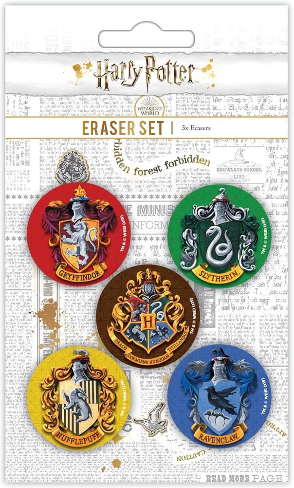 Harry Potter Pack gomas Escudos de Hogwarts Frikytopia
