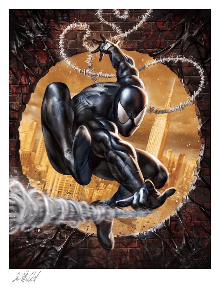Marvel Litografia The Amazing Spider-Man #300 Tribute (Black High-Gloss Variant) 41 x 61 cm - sin marco
