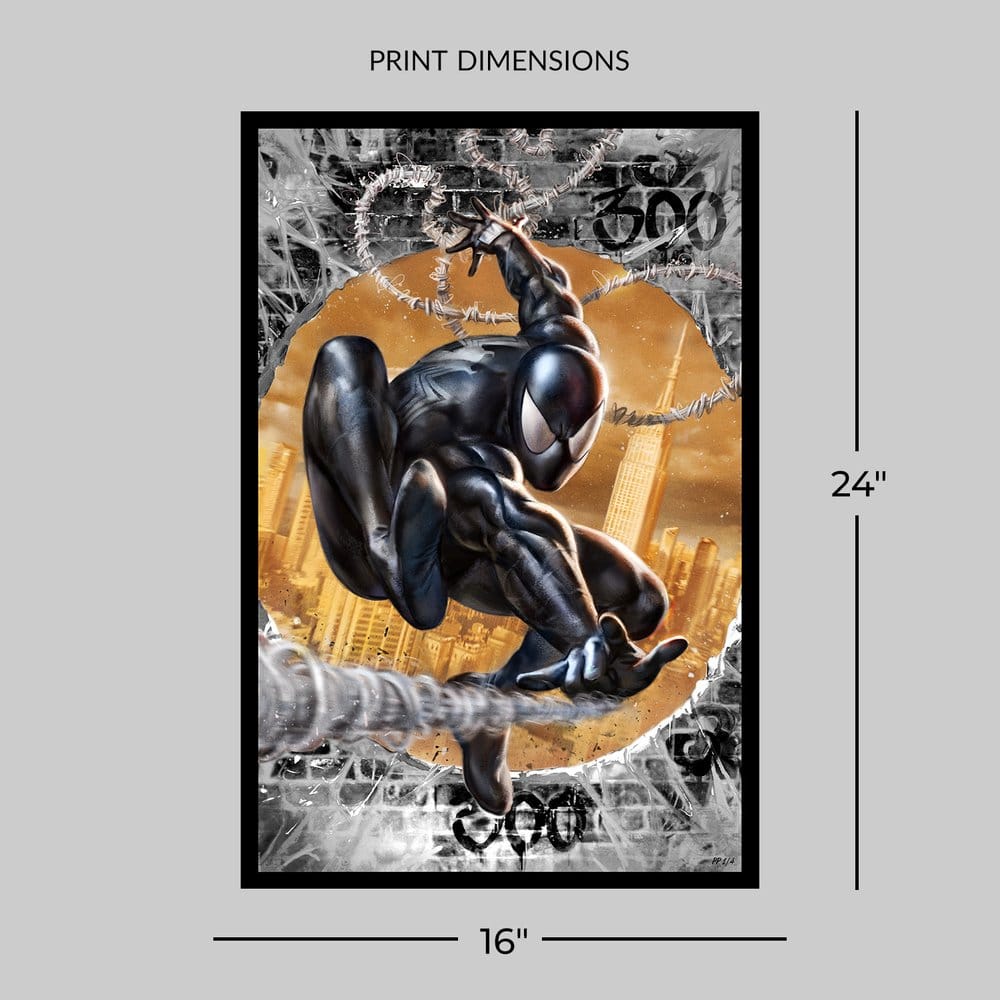 Marvel Litografia The Amazing Spider-Man #300 Tribute (Black High-Gloss Variant) 41 x 61 cm - sin marco