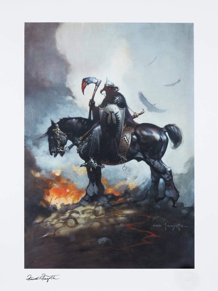 Frank Frazetta Litografia Death Dealer I Rainbow Lava Holofoil 61 x 41 cm - sem moldura Frikytopia