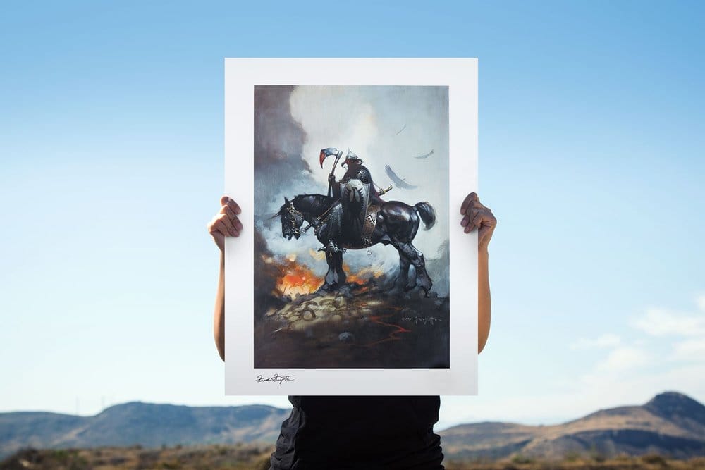 Frank Frazetta Litografia Death Dealer I Rainbow Lava Holofoil 61 x 41 cm - sem moldura