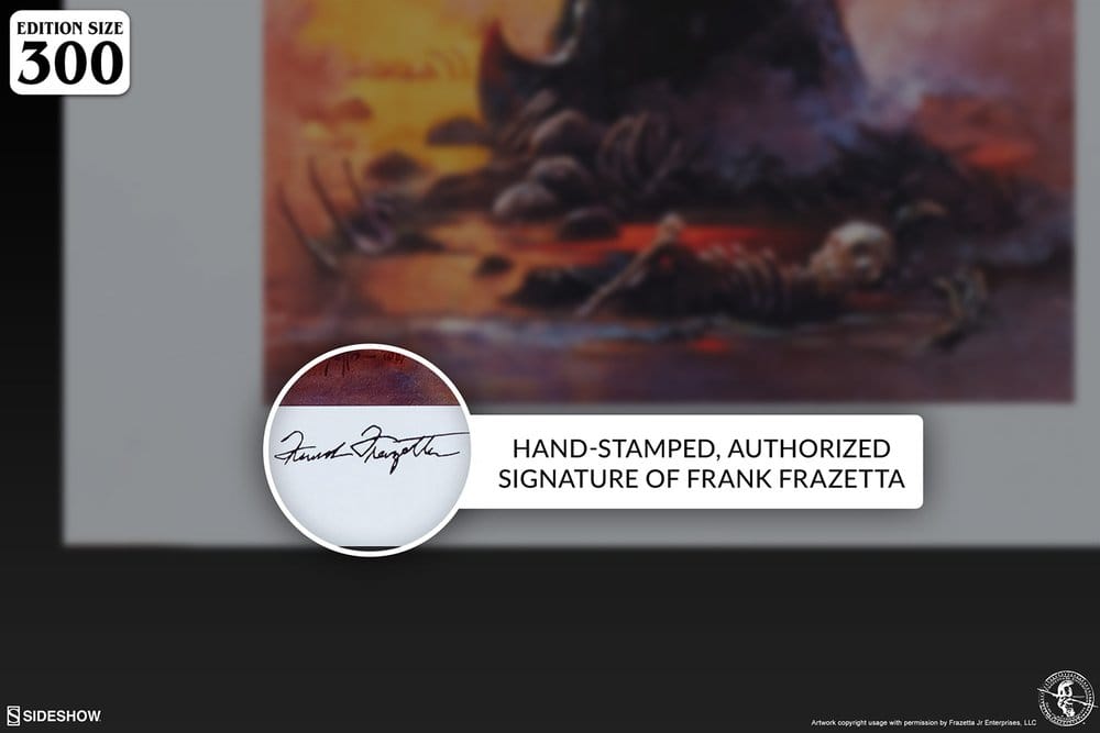 Frank Frazetta Litografia Death Dealer III (Revised) Rainbow Lava Holofoil 41 x 61 cm - sem moldura