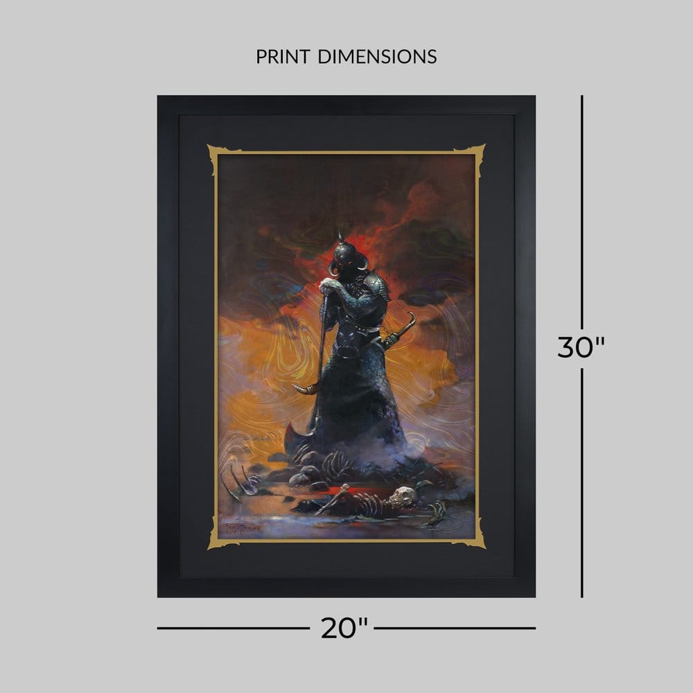 Frank Frazetta Litografia Death Dealer III (Revised) Rainbow Lava Holofoil 41 x 61 cm - sem moldura