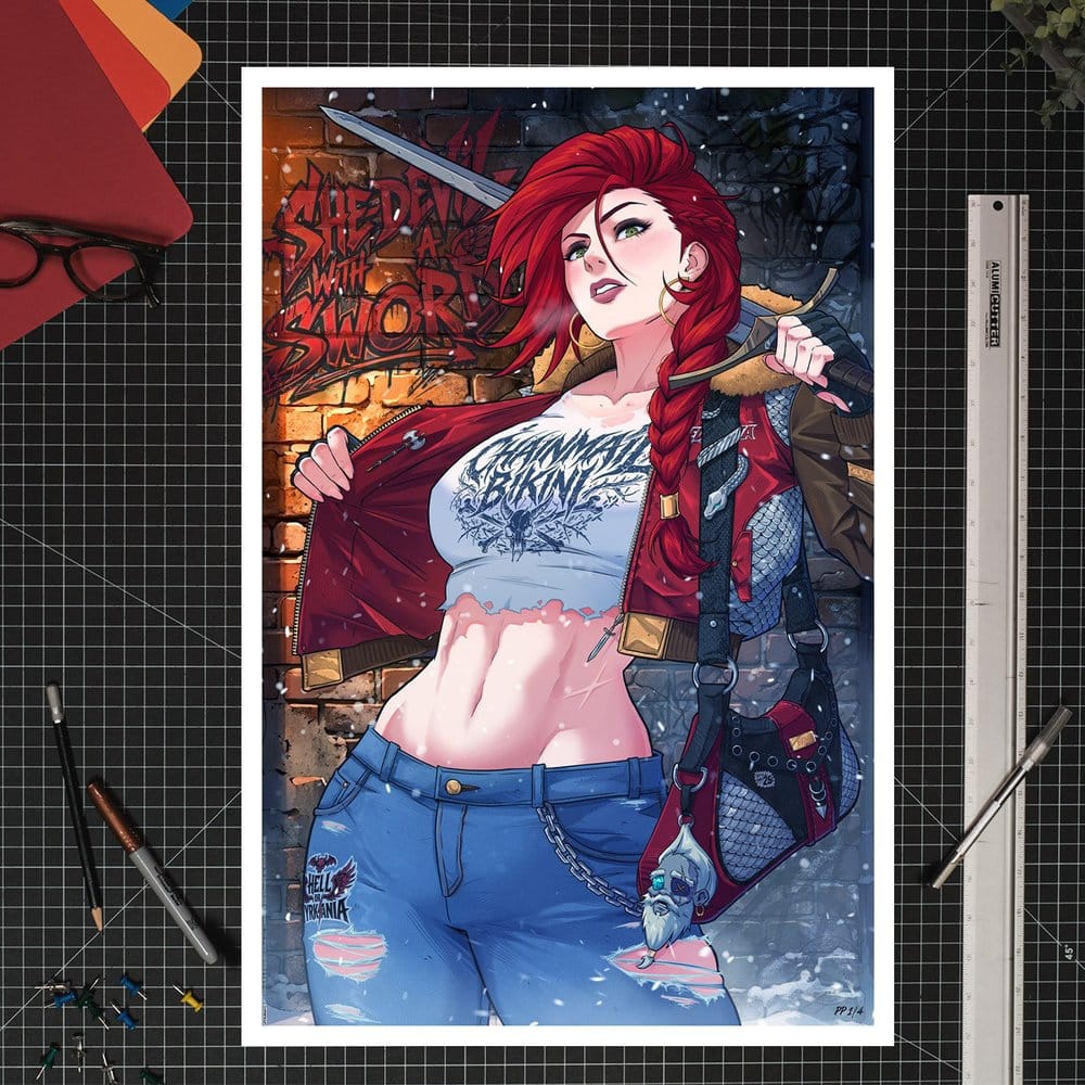 Dynamite Entertainment Litografia Red Sonja 61 x 41 cm - sin marco