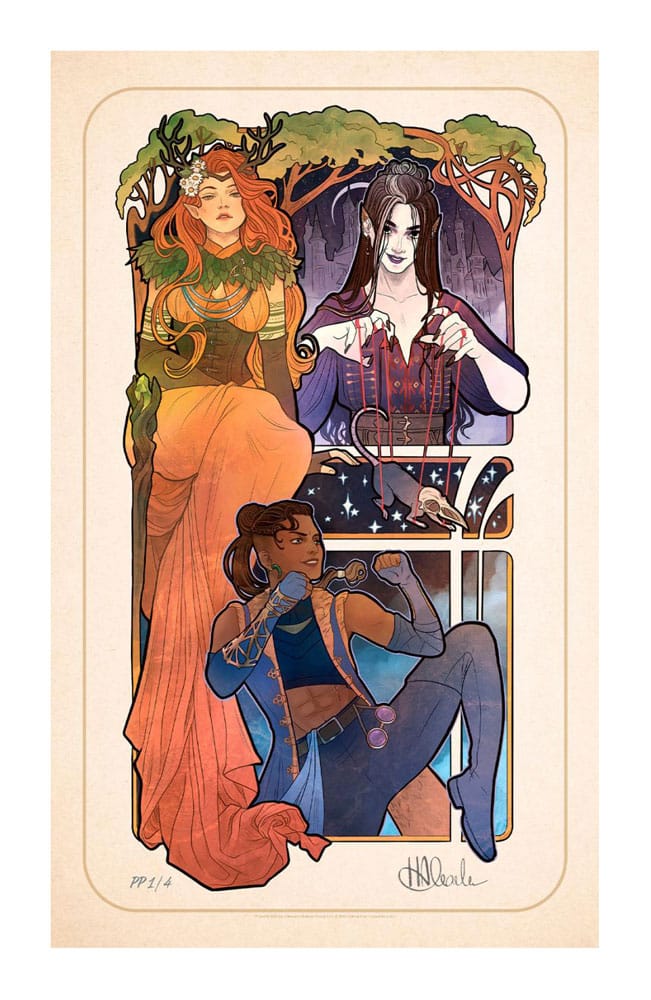 Critical Role Litografia Marisha Ray: 10th Anniversary Art Nouveau Illustrations 46 x 28 cm- sin marco