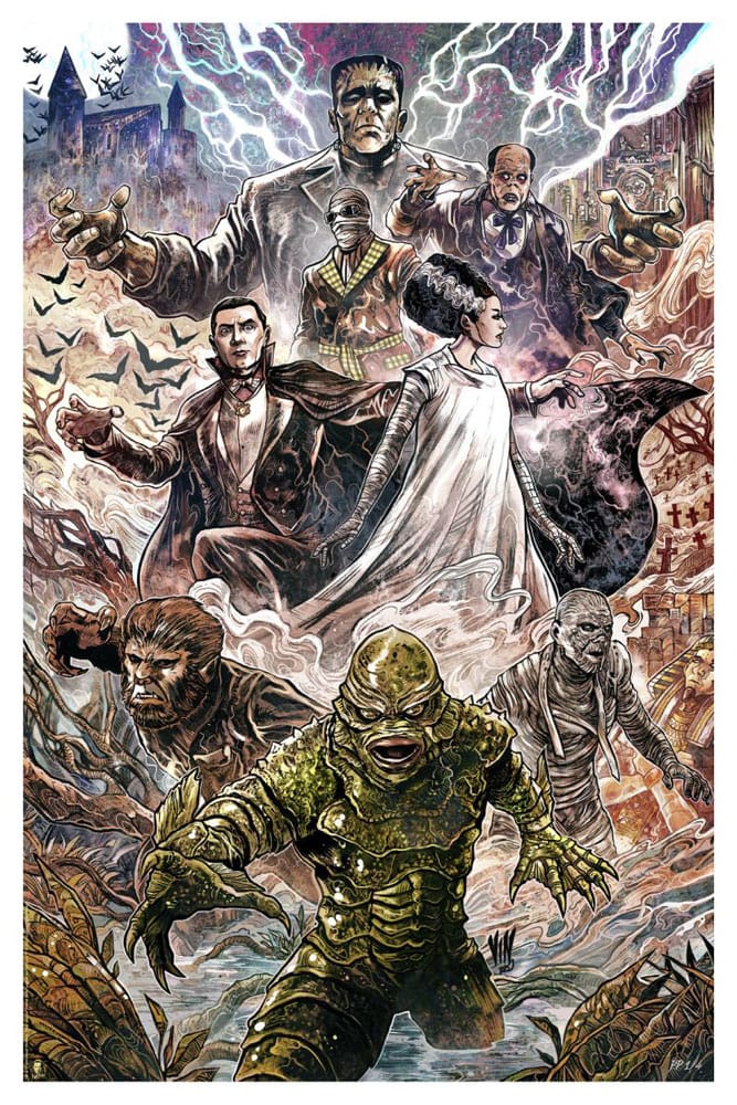 Universal Monsters Litografia Universal Monsters by Vincenzo Riccardi 61 x 41 cm - sin marco