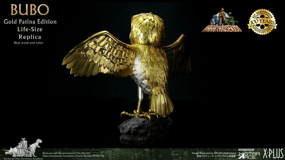 CLASH OF TITANS BUBO GOLD PATINA DELUXE OPEN/CLOSED WINGS SET Réplica