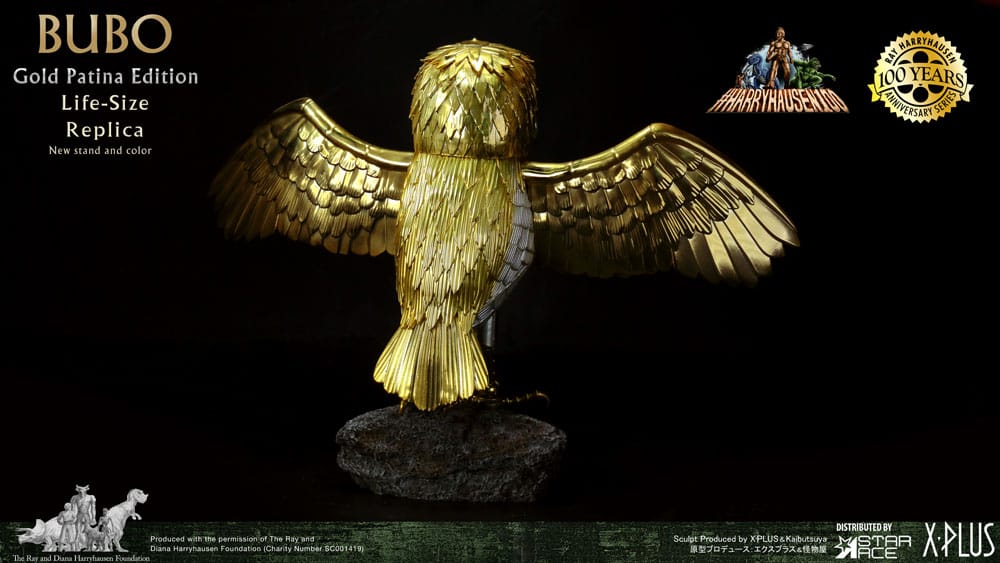 CLASH OF TITANS BUBO GOLD PATINA DELUXE OPEN/CLOSED WINGS SET Réplica