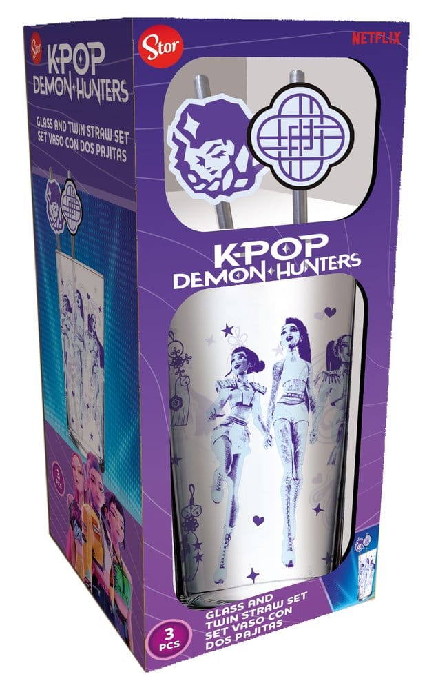 KPop Demon Hunters Copo Tumbler com palhetas 485 ml