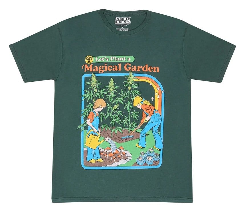 Steven Rhodes T-shirt Let's Plant A Magical Garden Green Tamanho S Frikytopia