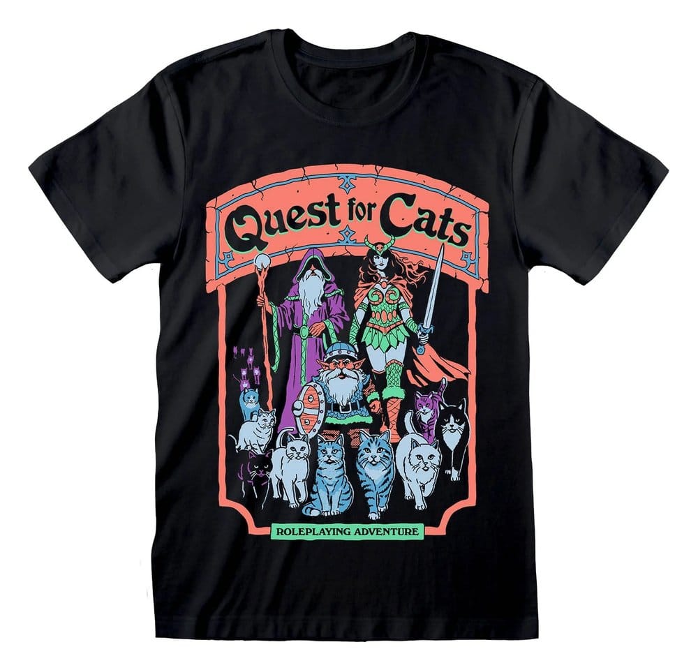 Steven Rhodes T-shirt Quest For Cats Black Tamanho L