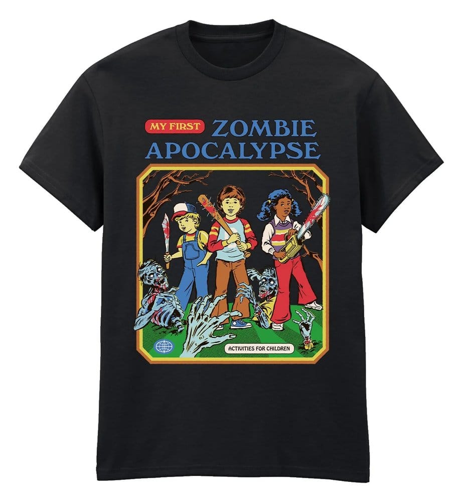 Steven Rhodes T-shirt Zombie Apocalypse Basic Black Tamanho M