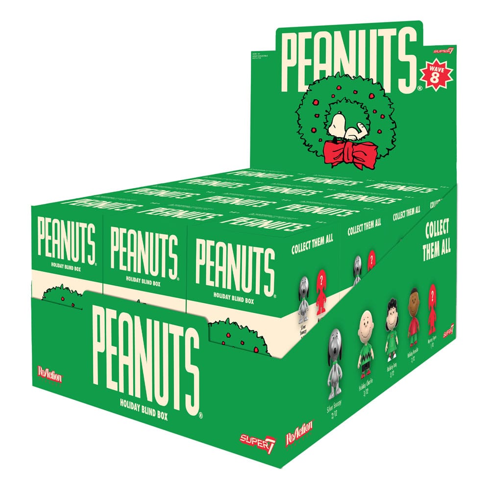 Peanuts Figuras Figuras ReAction Wave 08 Holiday 10 cm Caixas Surpresa Expositor (12)