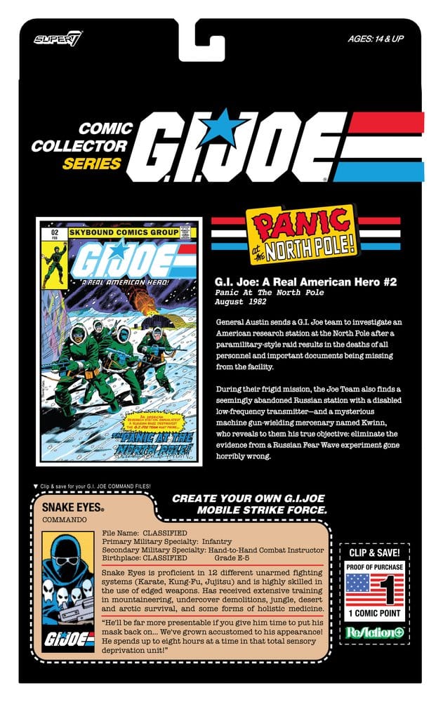 G.I. Joe ReAction+ Figura Snake Eyes (Skybound Comic Box Series, Issue #2)
