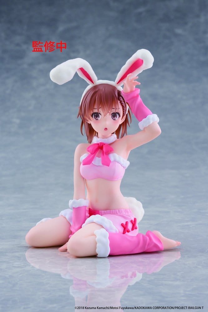 A Certain Scientific Railgun Figura PVC Moflock Mikoto Misaka (Fluffy Bunny Ver.) 13 cm
