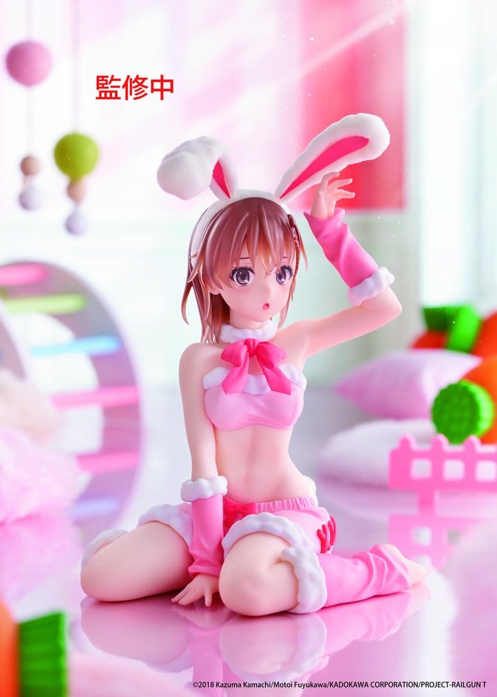 A Certain Scientific Railgun Figura PVC Moflock Mikoto Misaka (Fluffy Bunny Ver.) 13 cm