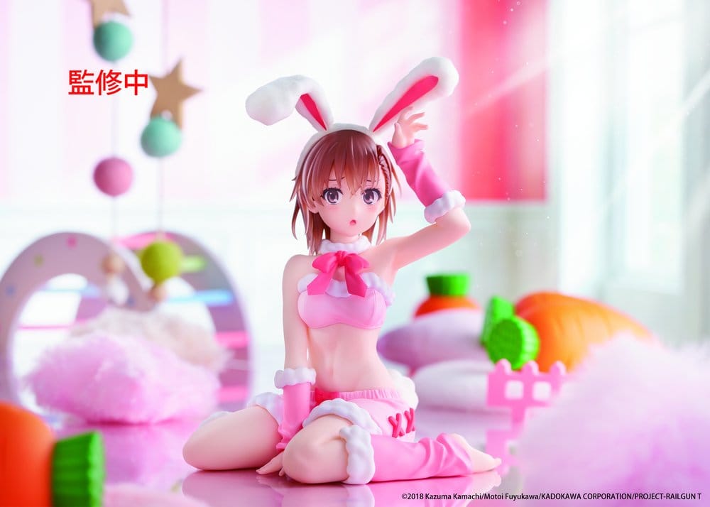 A Certain Scientific Railgun Figura PVC Moflock Mikoto Misaka (Fluffy Bunny Ver.) 13 cm