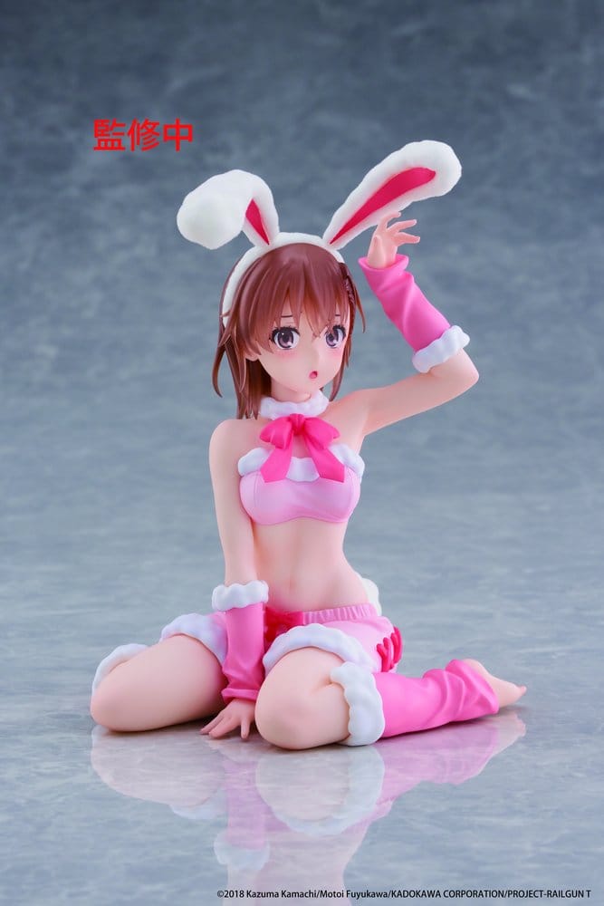 A Certain Scientific Railgun Figura PVC Moflock Mikoto Misaka (Fluffy Bunny Ver.) 13 cm