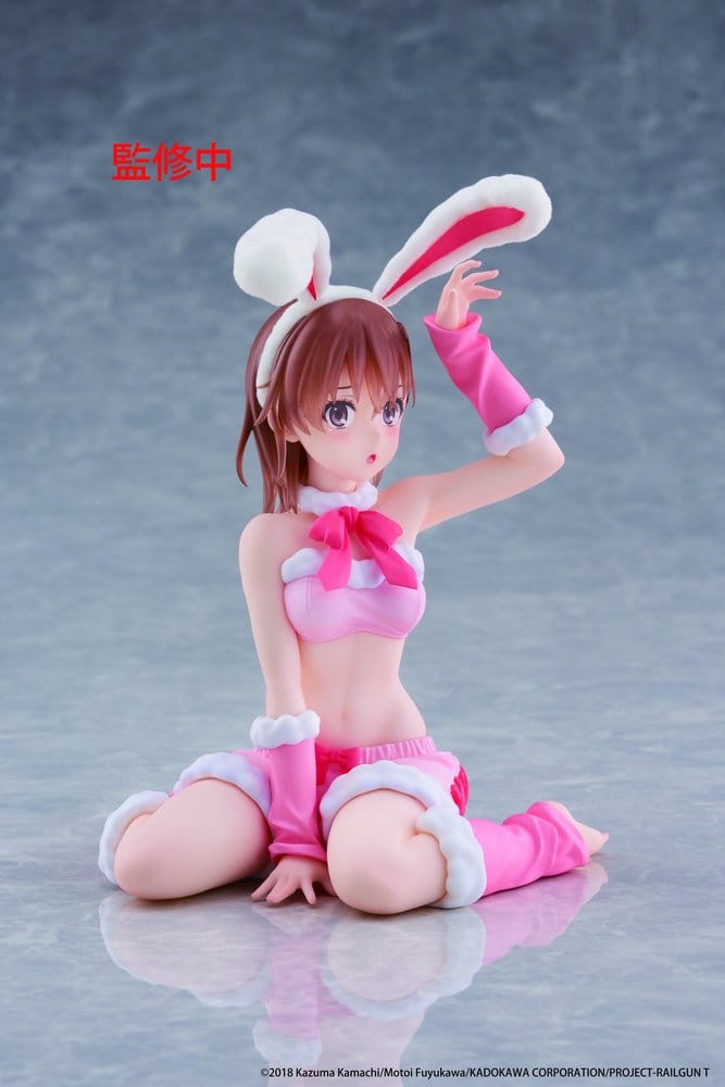 A Certain Scientific Railgun Figura PVC Moflock Mikoto Misaka (Fluffy Bunny Ver.) 13 cm