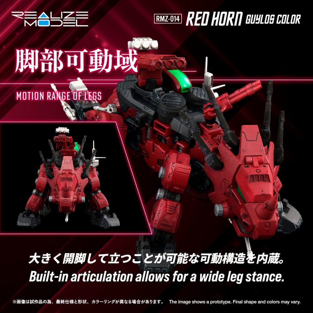 Zoids Maqueta Plastic Model Kit 1/100 RMZ-014 Red Horn Styracosaurus Type 22 cm
