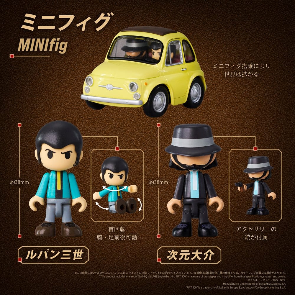 Lupin the Third: The Castle of Cagliostro Figura PVC Q Village QV-08 Fiat 500 8 cm