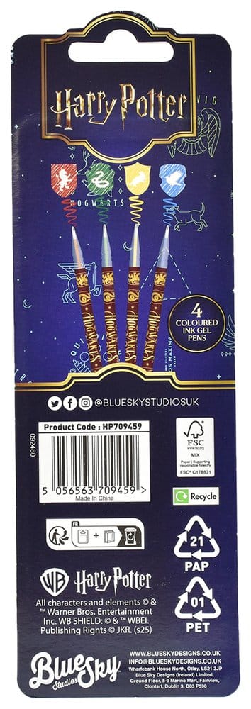 Harry Potter Pack de 4 Bolígrafos de gel Magical Locations