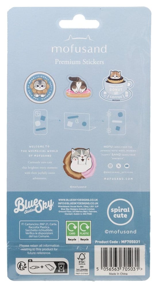 Mofusand Set de pegatinas Premium