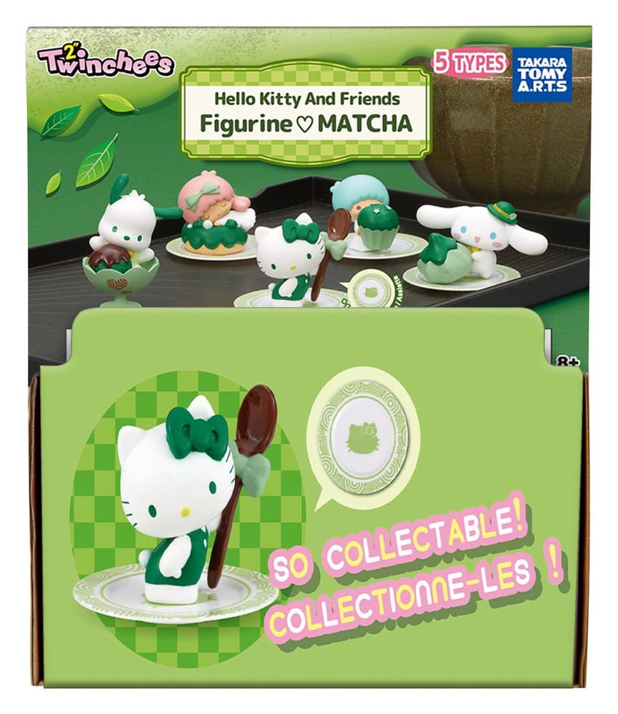 Sanrio Minifiguras Twinchees Hello Kitty & Friends I Love Matcha 5 cm Blind Pack Expositor (24)