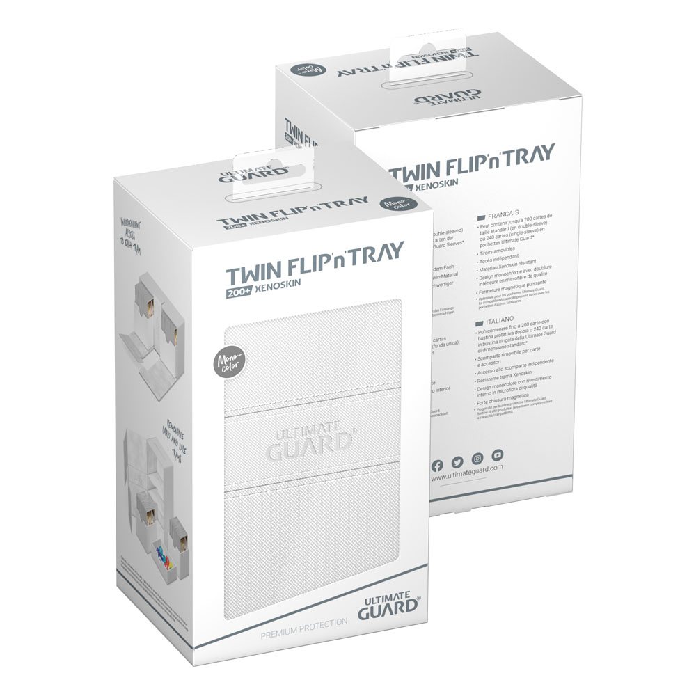 Ultimate Guard Twin Flip`n`Tray 200+ XenoSkin Monocolor Blanco