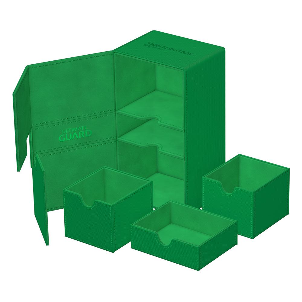 Ultimate Guard Twin Flip`n`Tray 200+ XenoSkin Monocolor Verde