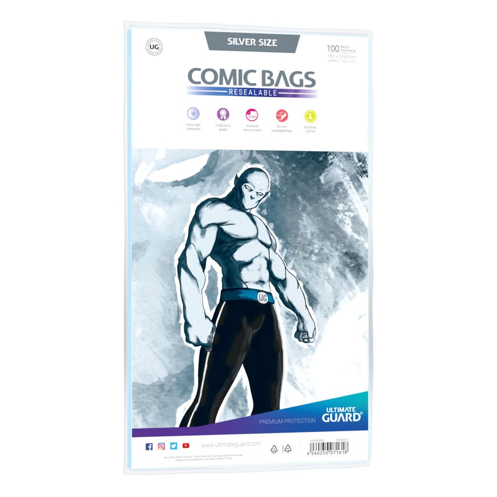 Ultimate Guard Comic Bags Resealable (100) - Silver Size Frikytopia