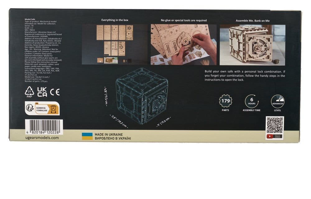 Ugears Puzzle de madera 3D Caja Fuerte