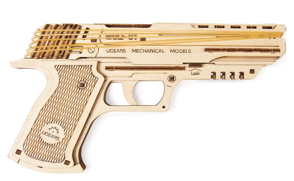 Ugears Puzzle de madera 3D Wolf-01 Pistola Frikytopia