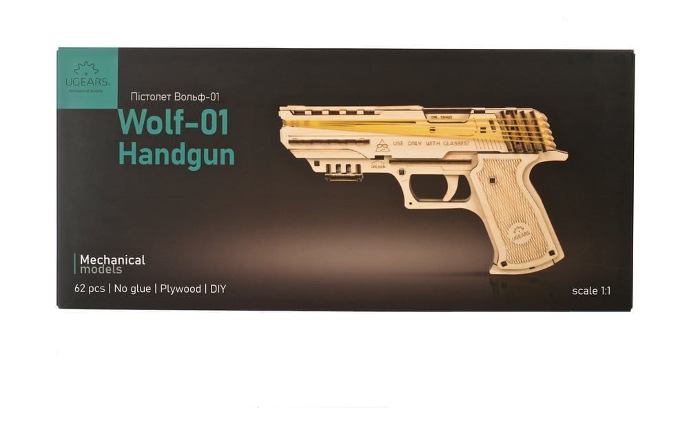 Ugears Puzzle de madera 3D Wolf-01 Pistola