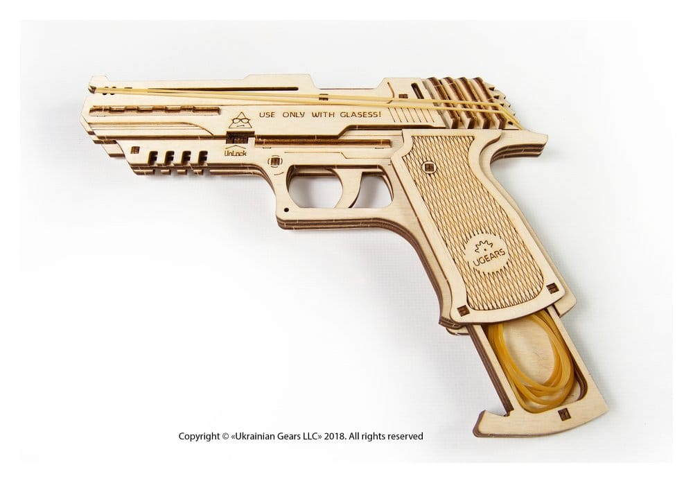 Ugears Puzzle de madera 3D Wolf-01 Pistola
