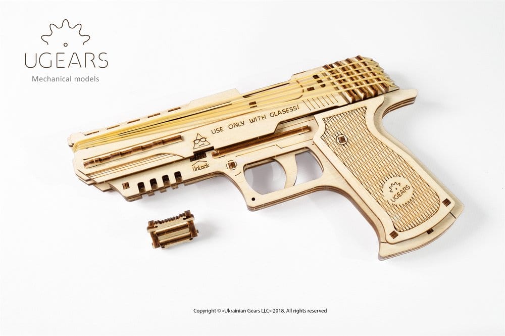 Ugears Puzzle de madera 3D Wolf-01 Pistola