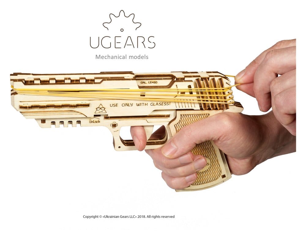 Ugears Puzzle de madera 3D Wolf-01 Pistola